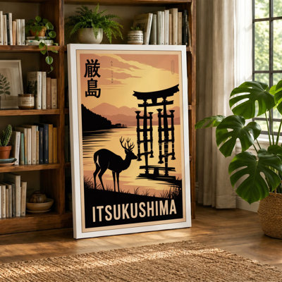 Itsukushima at Sunset Vintage - Wrapped Canvas