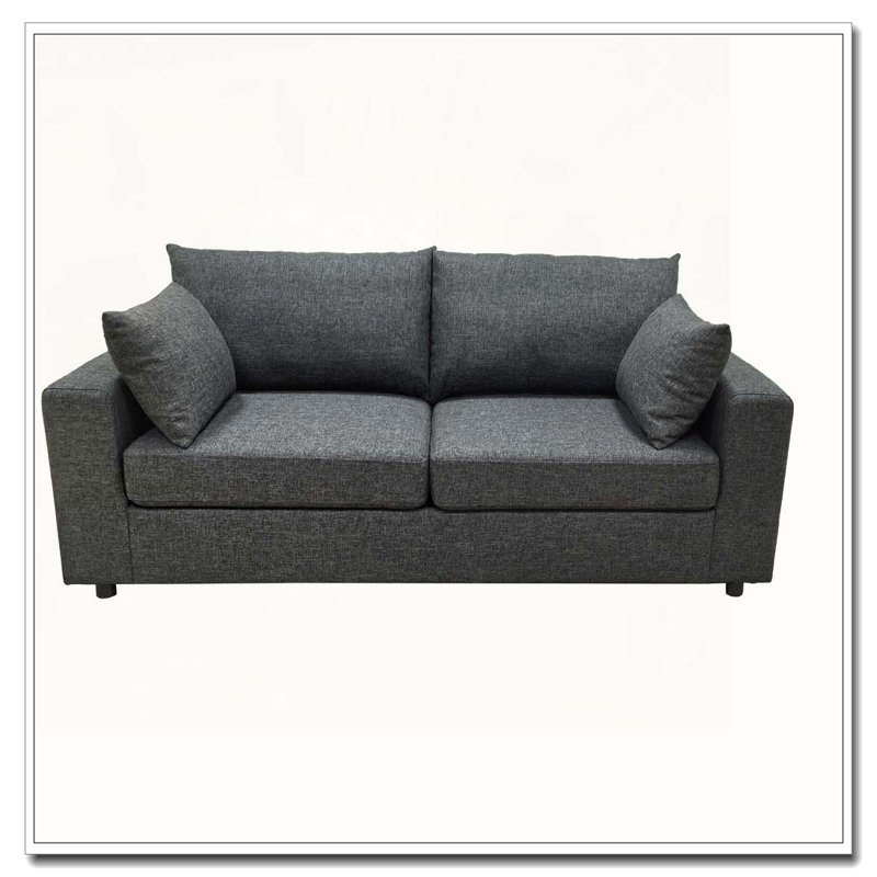 Canapé rembourré 78 po avec coussins profonds 78 po, Gris foncé