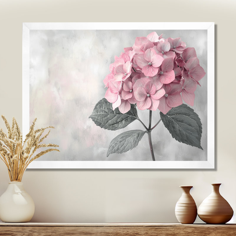 Hortensia rose cottone «Garden Bliss II», art mural hortensia, Reproduction encadrée d'une seule photo, H 30 po x l 40 po