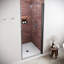 Porte de douche à pivot demi-cadre sans cadre 34 po x 72 po avec verre trempé traité CrystalTech 1/4 po, quincaillerie, SKU: DSD-3468-237-BL-118106103