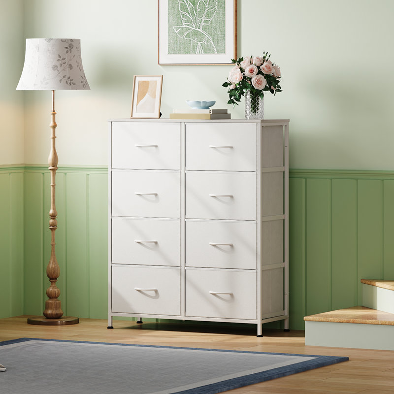 Tall Fabric Dresser Drawers, Storage Tower With Fabric Bins, Double Dresser, Chest Of Drawers For Closet, Bedroom, Living Room, Hallway, Dorm,