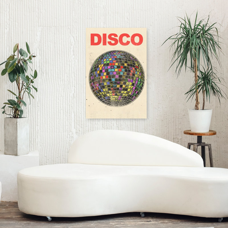 «Colorful Disco Ball», impression murale rétro colorée classique, 36" H x 24" W