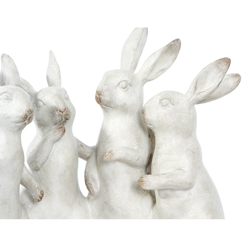 Alcott Hill® Barraza Whitewashed Polyresin Bunny Rabbit Quartet ...