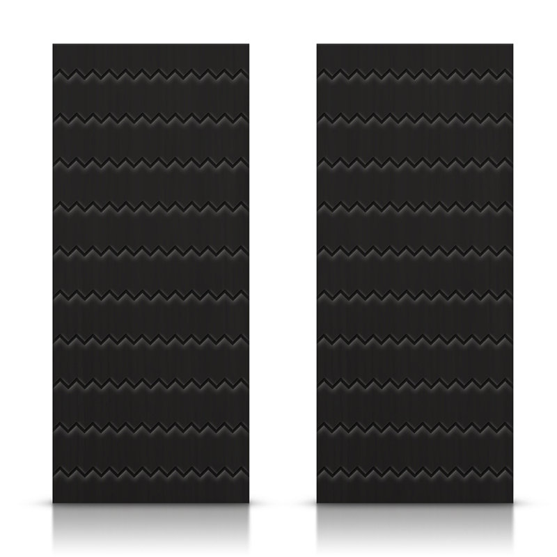 Portes de placard à panneaux, Noir, 60 po x 84 po