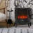 22" Electric Fireplace Heater with Flame Effect, Freestanding Fireplace with Adjustable Temperature