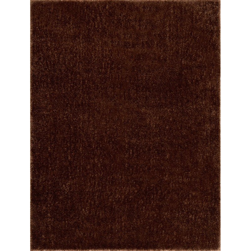 Kronos Performance Brown Plush Pile Area Rug, Rectangle 7'10" x 10'