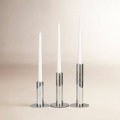 Kage 3-Piece Stainless Steel Candlestick Set