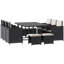 Valeria 10 Seater Rattan Cube Garden Furniture Set with Cushions Black