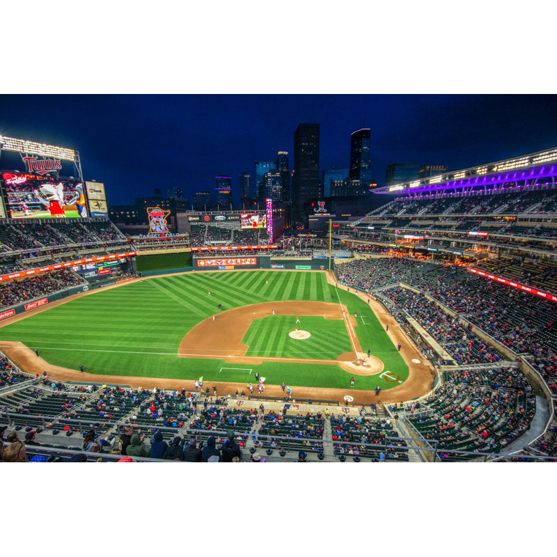 Minnesota du Minnesota, Minneapolis, stade de baseball, parc, baseball, stade, match de nuit, H 26 po x l 50 po x P 1,5 po