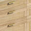 Commode en rotin avec 6 tiroirs, poignées en bois et en métal pour le rangement et l'organisation de la chambre à coucher-2067299881