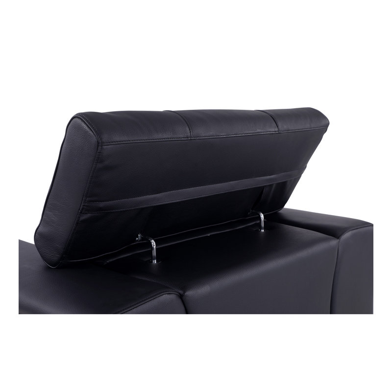 Canapé en cuir Global Global, Argent argent, Noir
