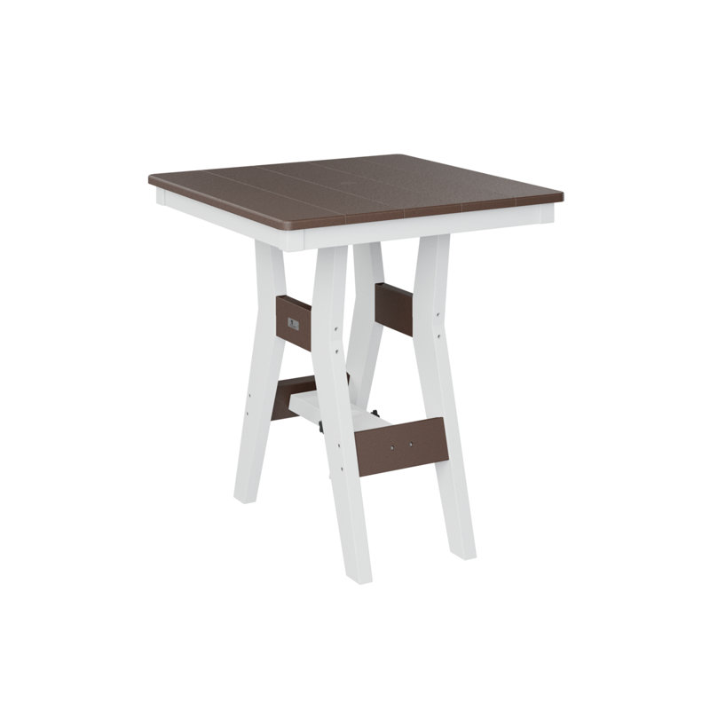 Berlin Gardens Harbour Regular Chocolate Brown Top With White Base 28″ Square Bar Table, Chocolate Brown