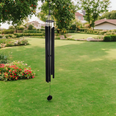 72" Long Tuned Black Metal Wind Chime