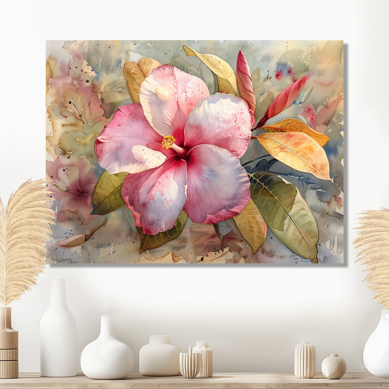 «Pink Plumeria Tropical Dream IV», reproduction d'art murale Plumeria, Métal métal, H 12 po x l 20 po x P 1 po
