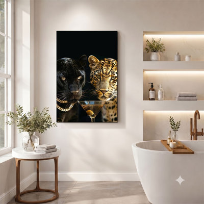 Art sur toile Glam Black Panther and Leopard Martini