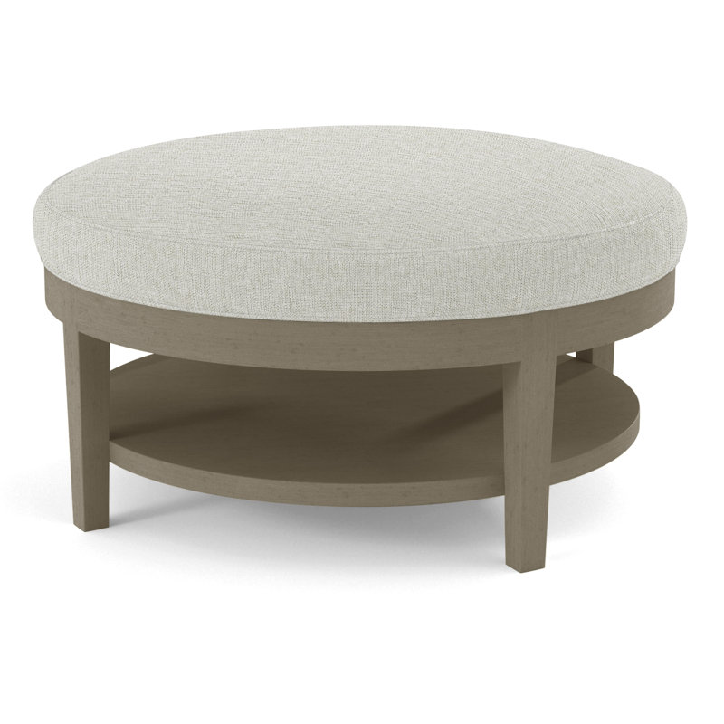Midtown Upholstered Ottoman, Black Buffalo Check; 0120-81, Stone Hearth Finish