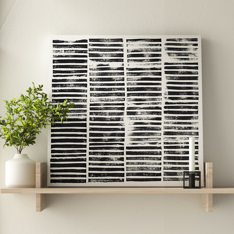 « stripe block prints ii », reproduction sur toile, H 26 po x l 26 po x P 1,5 po, Toile tendue, Pas de tapis