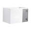 Meuble-lavabo mural 30 po, 2 portes à fermeture douce, meuble-lavabo blanc brillant et 1/2 porte en verre gris, contreplaqué - évier exclu