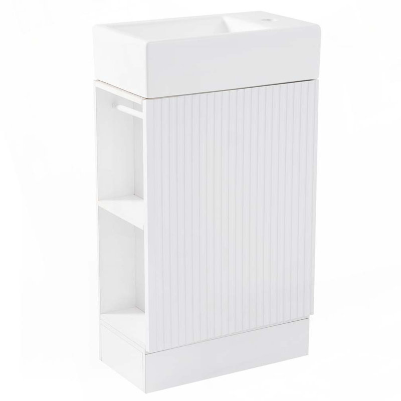 Meuble-lavabo 18,6 po avec lavabo, Blanc