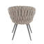 Chaise contemporaine en métal noir avec similicuir gris et tissu gris