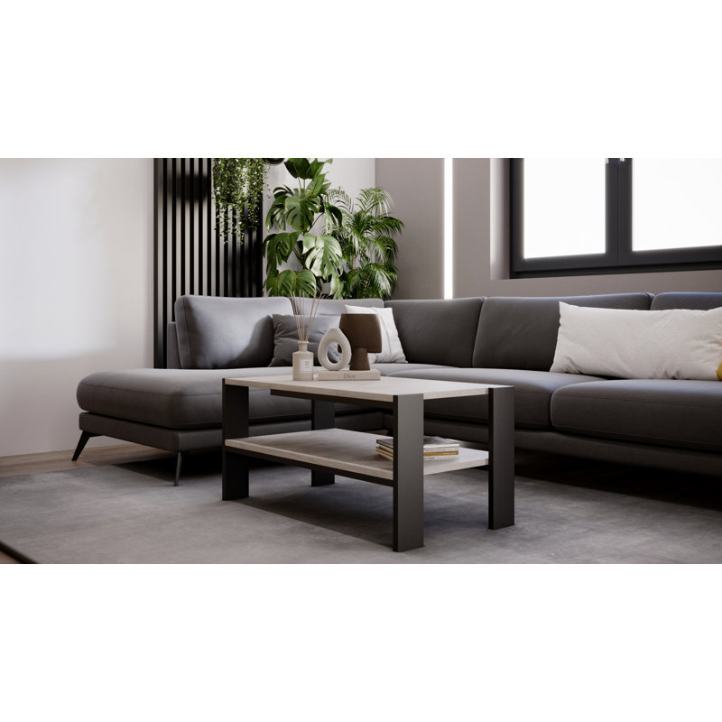 Lurine Four Leg Coffee Table with Storage, Dab