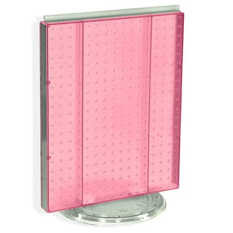 Azar Displays 700500-pnk Pink Revolving 16 inchw x 20.25 inchh Pegboard Counter Display