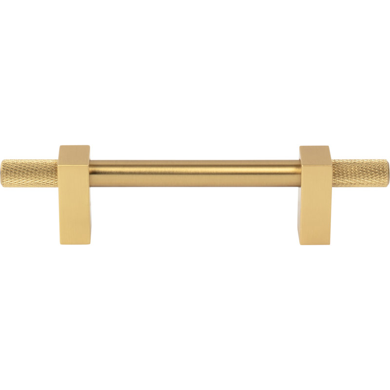 Larkin 4 Knurled Ends Bar Pull, Brushed Gold, 5 1/16"