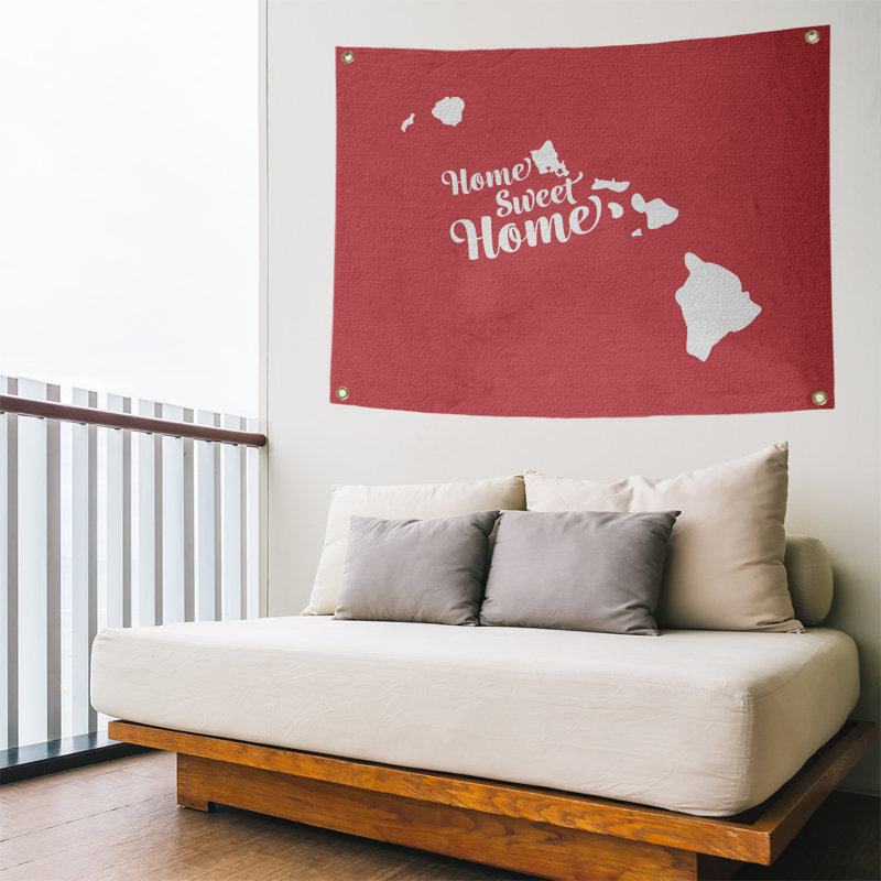 Tapisserie murale honolulu doux pour la maison, H 26 po x l 36 po, Rouge