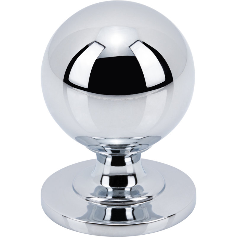 Divina 1 1/4" Diameter Round Smooth Knob, Polished Chrome