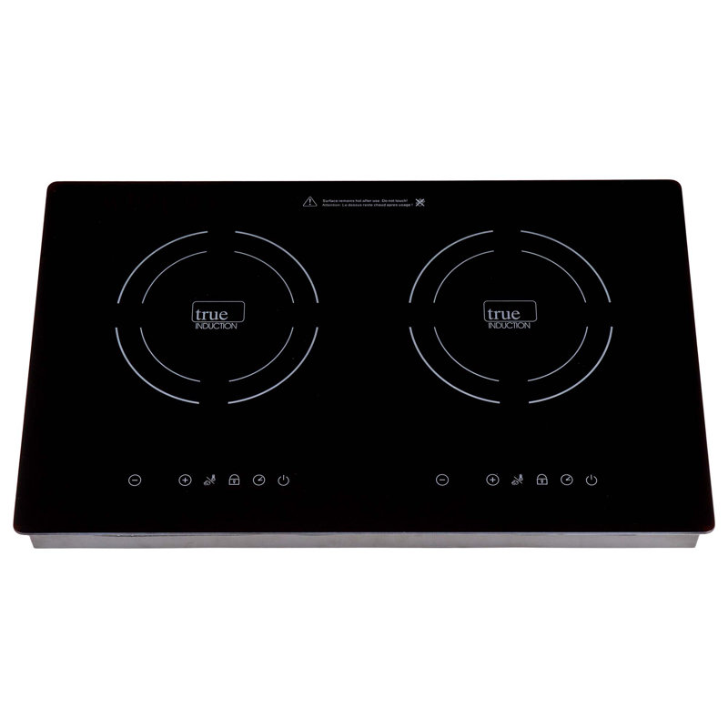 True Induction TI-2B 23 inch Dual Burner Black Ceramic-Glass Induction Cooktop 1750W UL858 Cert.