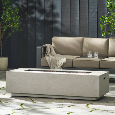 Oquendo Rectangle Propane Outdoor Fireplace
