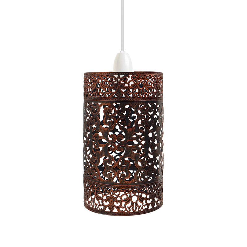 60.96cm H Metal Drum Ceiling Fan Bowl Shade ( Uno ), Rustic Red