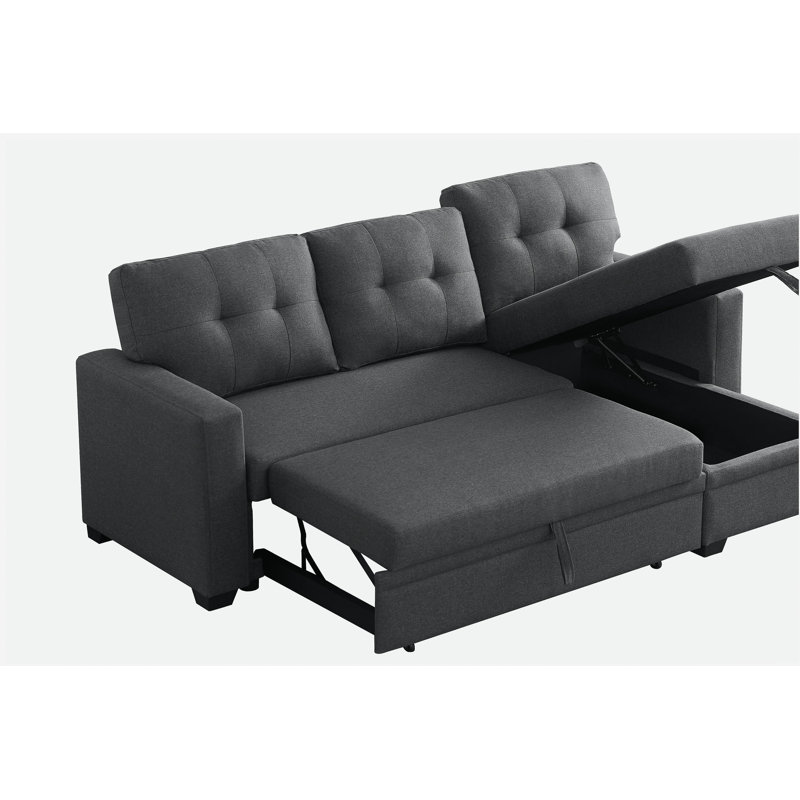 Canapé modulaire convertible rembourré avec méridienne coulissante