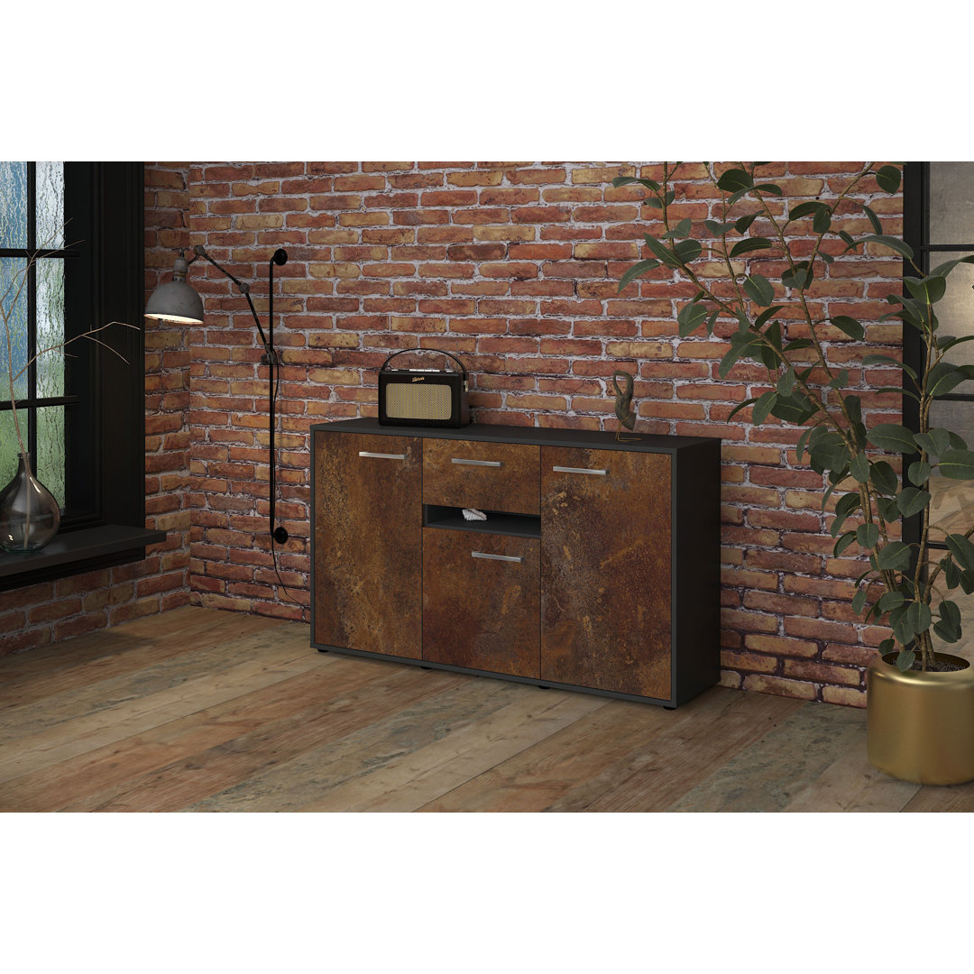 Sideboard Dorina, (136 x 79 x 35 cm), mit Metallgriffen