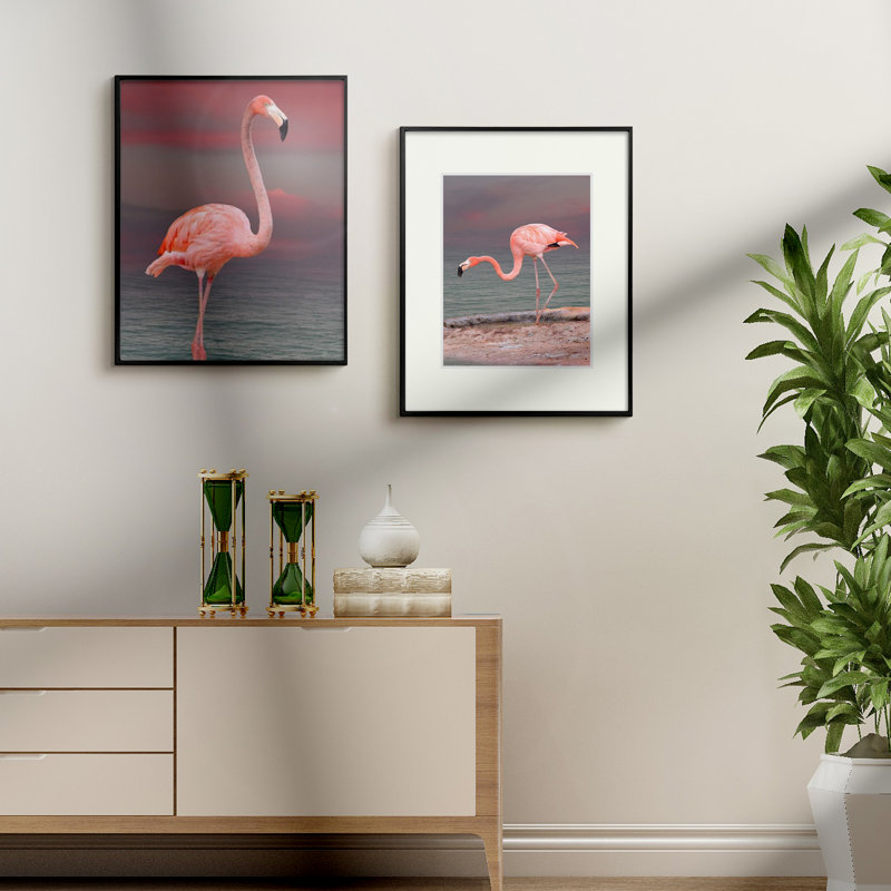 Cadre photo en métal avec passe-partout - Basics by Wayfair ™, Noir, 8 pi x 10 po emmêlé à 5 po x 7 po