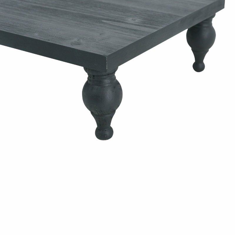 Black Wooden Square Risers - L:12x12x4.3" S:8x8x3.5"