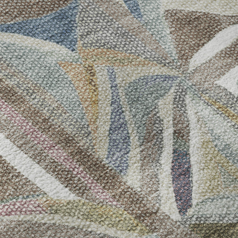 Premium Machine Washable Mayfield AMF2253 Geometric Rug, Taupe, 5' x 7'6"