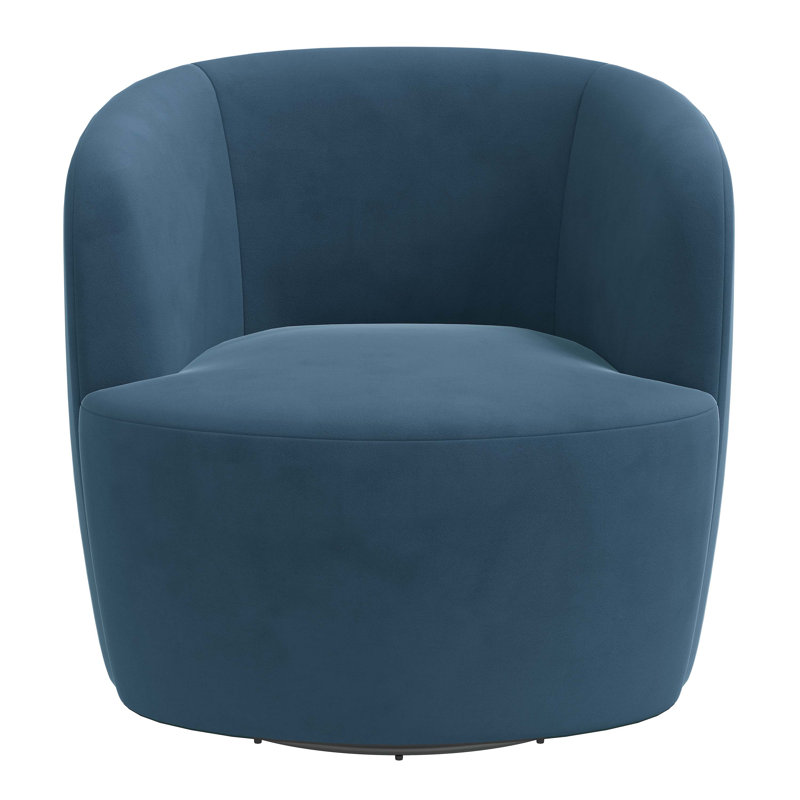 Maya Swivel Chair In Boucle, Classic Ocean Velvet