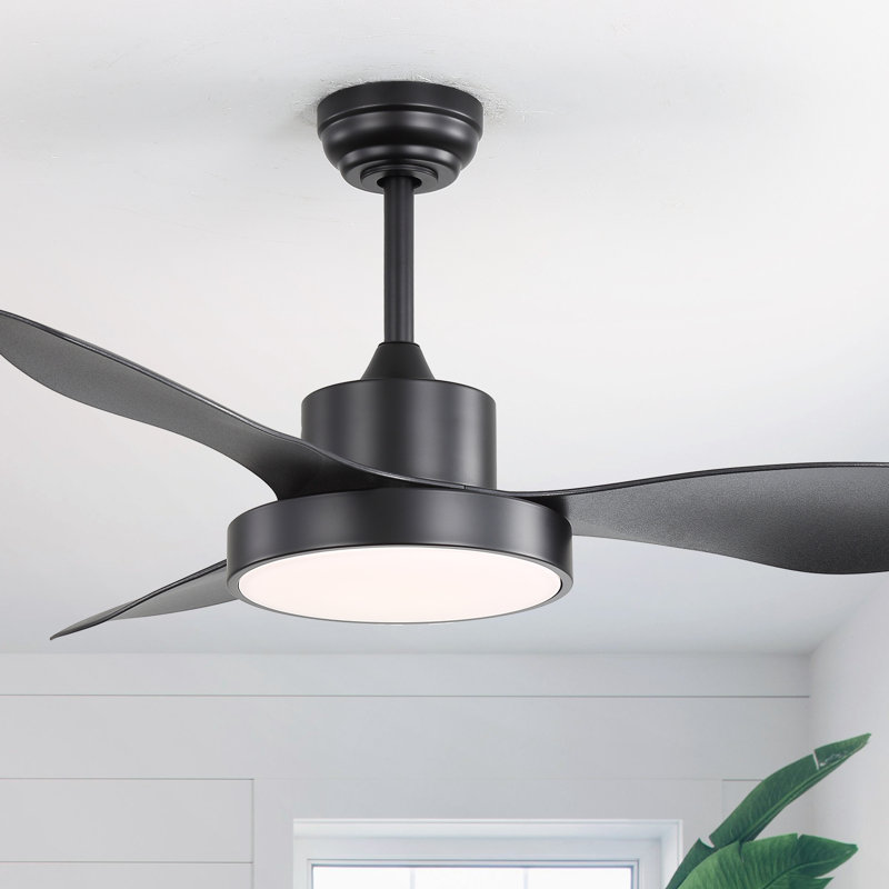 47" 3 ABS Blade Modern Classic Ceiling Fan Light With Three-Tone Lighting, Remote Control Adjustment, And Timing Function