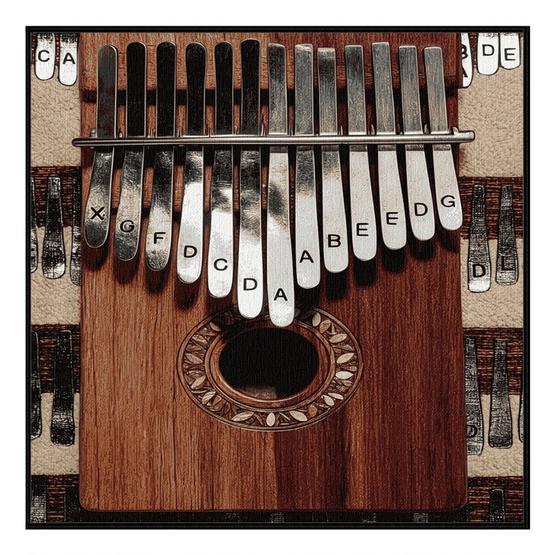  Tapis lavable Kalimba Music, Carré 5 pi