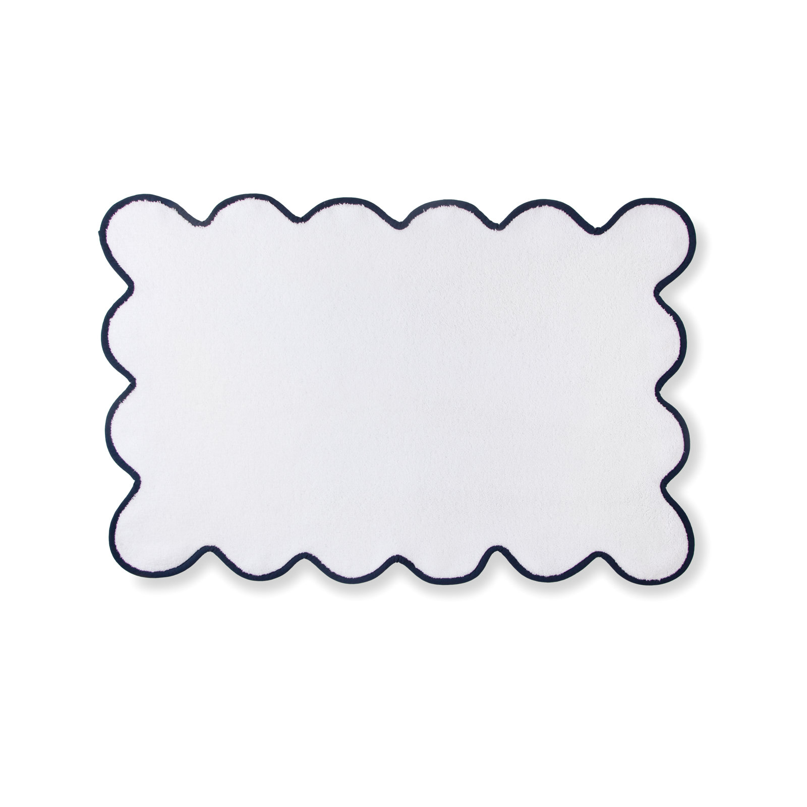 Charish Scalloped Tubmat, White/Navy