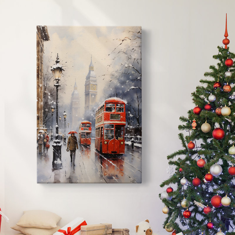 Art des Fêtes de Noël - Toile tendue avec châssis, H 18 po x l 12 po