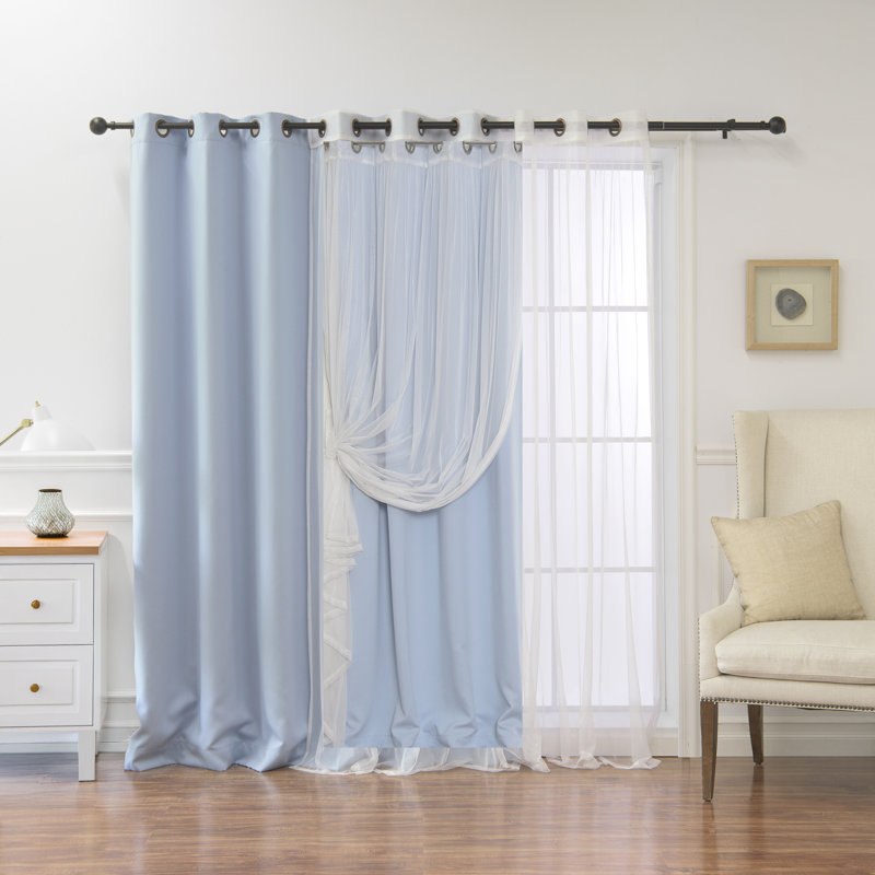 Rideau transparent occultant et isolant Granados, Bleu ciel, l 80 po x L 84 po