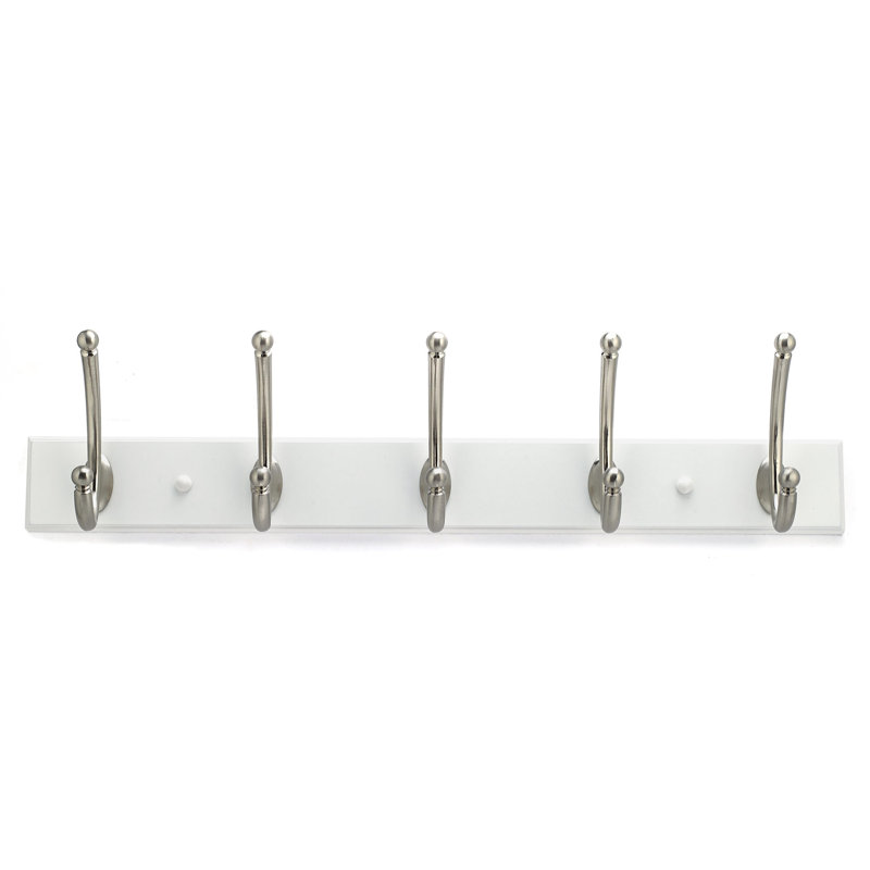 Porte-manteau mural contemporain, Blanc / nickel brossé