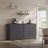 Cesiro 66.3'' W Sideboard With 4 Fluted Doors And Adjustable Shelves-587262037