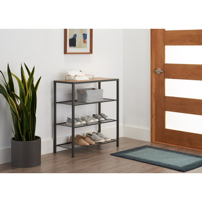 4 Tier Shoe Rack with Console Top
