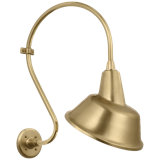 Thomas O'Brien, "Academy 15" Larrabee Barn Light in Hand-Rubbed Antique Brass with 16" Tilted Bowers Shade