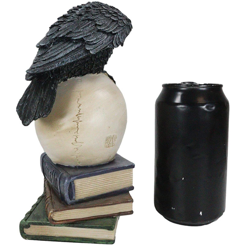 Figurine Beamon Ebros Corbeau perché sur un crâne