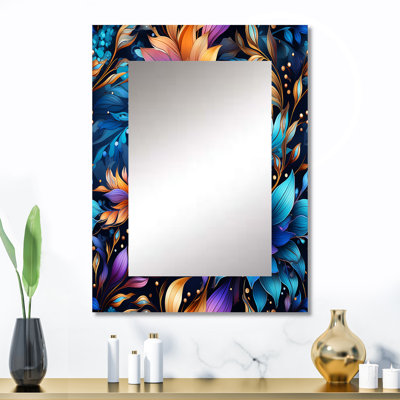 Mystical Boho Boho Pattern - Paisley  Mirror, Glam Unique Wall Mirror, Printed Metal Art