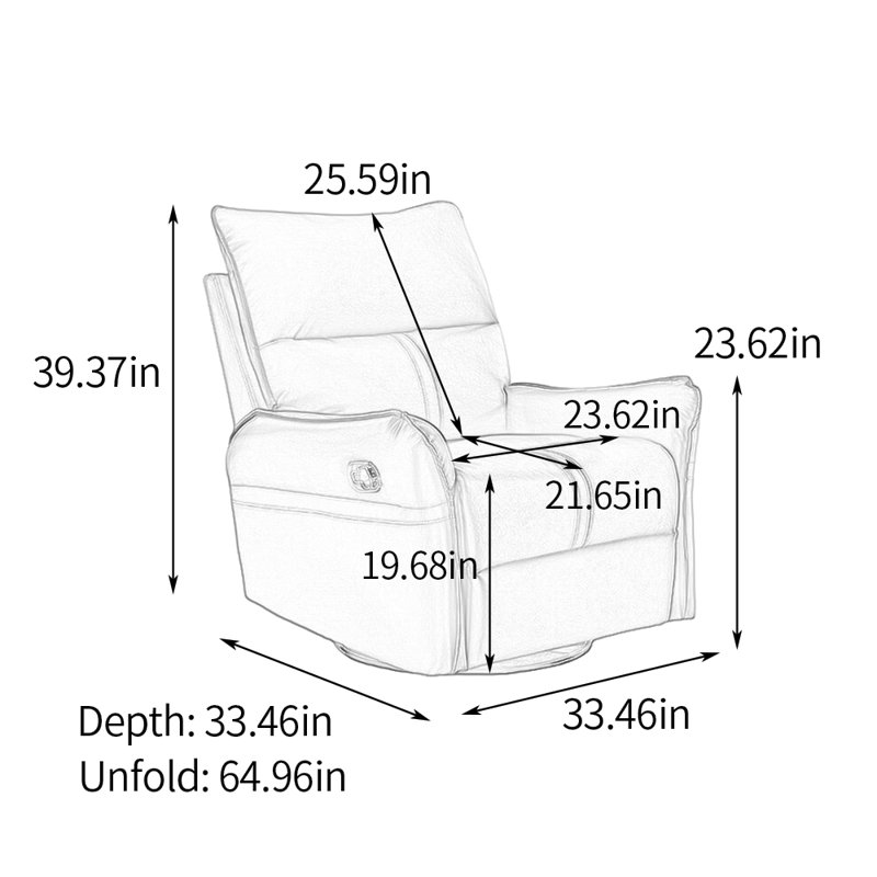 Single Sofa Ergonomic Multi-Functional Recliner, Bronze